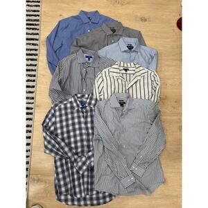 Men’s Long sleeve Dress Shirts Lot Large 16 1/2 Neck Various Brands